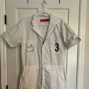 MOM White Masters Caddie Jumpsuit with Green Number